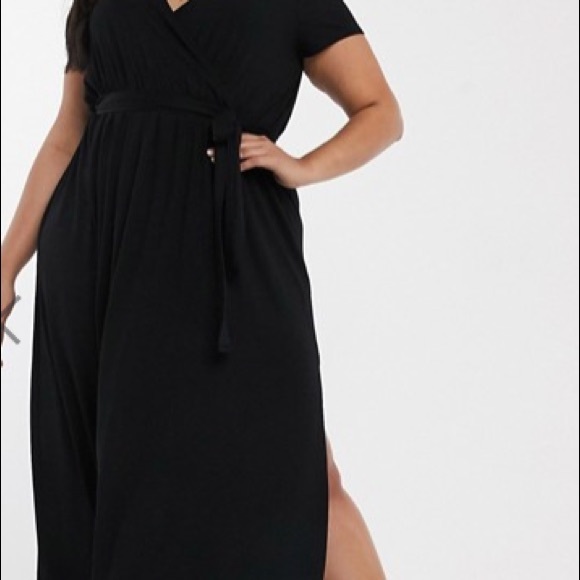 ASOS Curve Dresses & Skirts - ASOS DESIGN Curve Wrap Front Maxi Dress w/ Slit